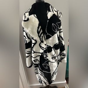 Print faux coat